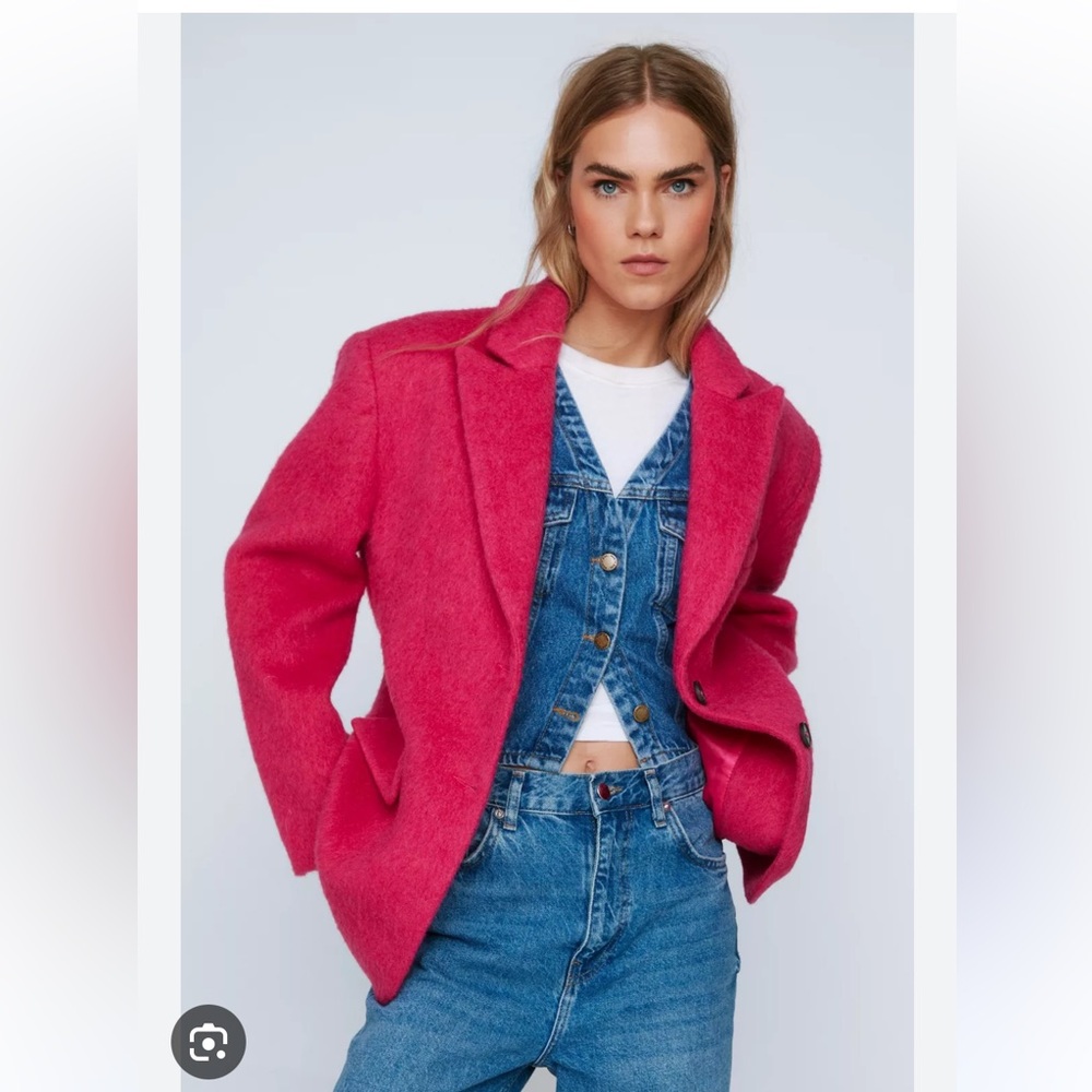 Oversized Premium Brushed Wool Blazer Coat